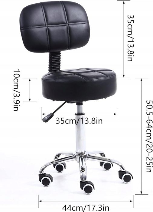 Obrotowy taboret z regulacją wyskosci