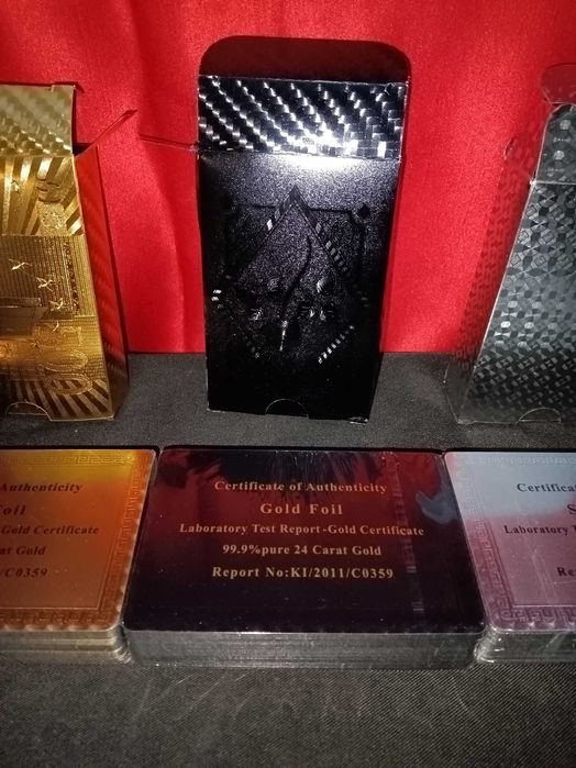 Lote 3 baralhos cartas metalizados oferta de portes