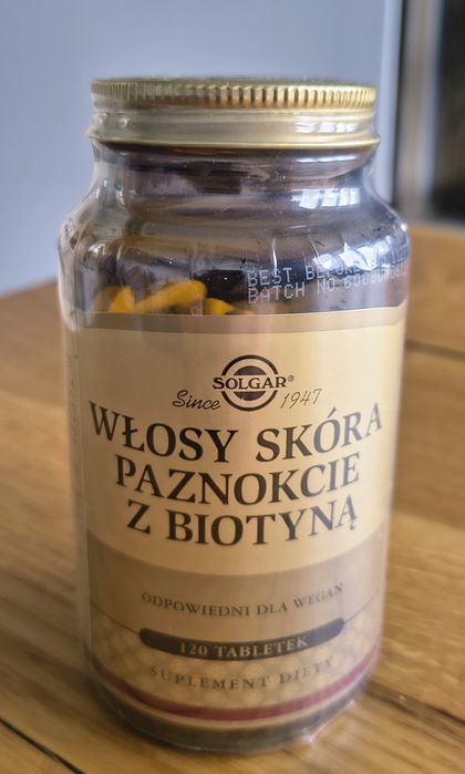 Solgar Włosy Skóra Paznokcie z Biotyną – 120 tabletek