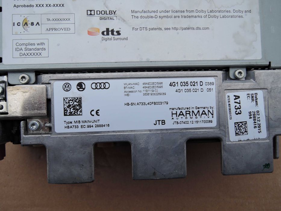 Audi A6 RS6 C7 A7 lift Panel Multi Nawigacja MIB  4G1.035.021D