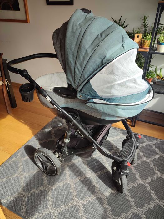 FIRKON VESTA PRAM, carrinho usado com rodas traseiras novas com freios
