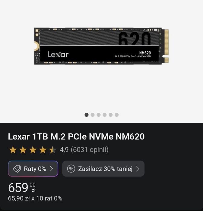 Dysk SSD lexar NM620