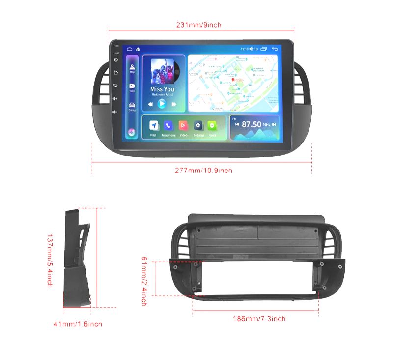RÁDIO GPS ANDROID 13 FIAT 500 07-15