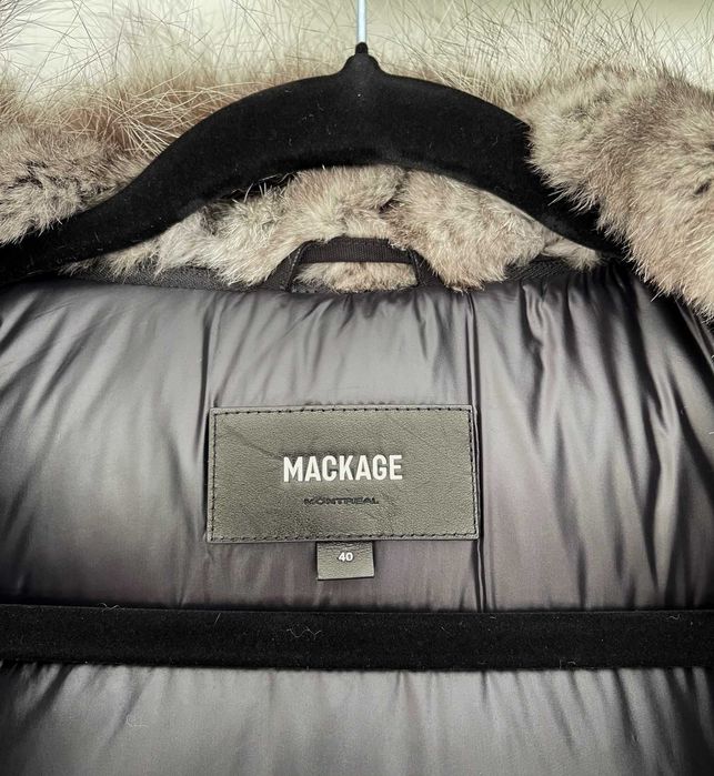 Luksusowa kurtka Mackage DIXON 2-w-1 Nordic Tech z puchu z futrem lisa