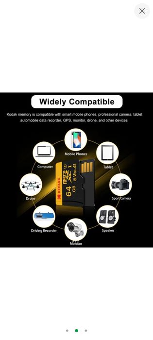 Карта пам'яті 64 ГБ Kodar, micro SD
