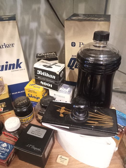 Frascos antigos de tinta para caneta de tinta permanente