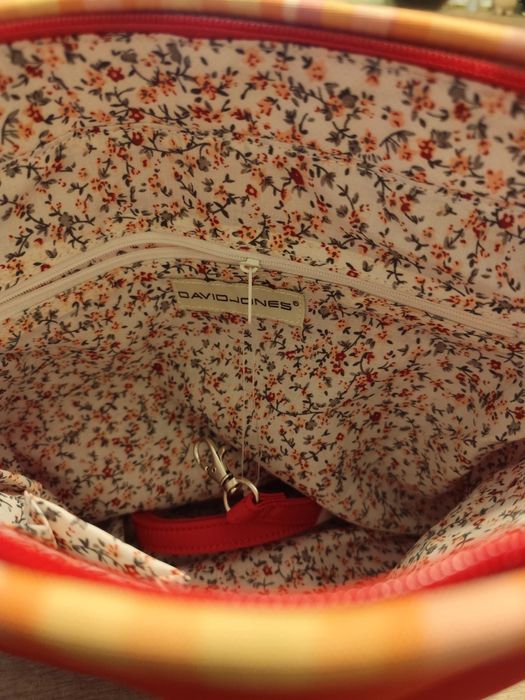 Duża czerwona torebka David Jones nowa