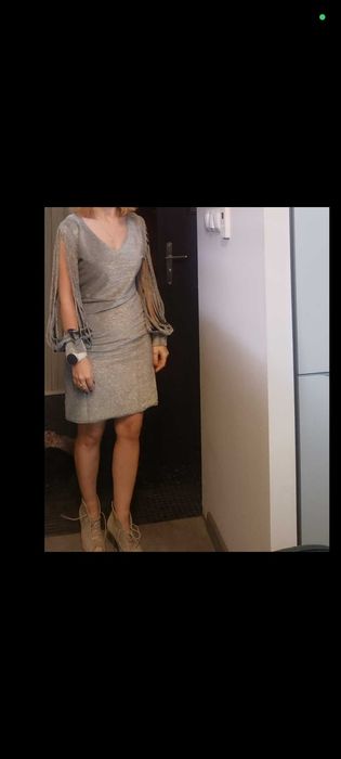 Sukienka nowa srebrna