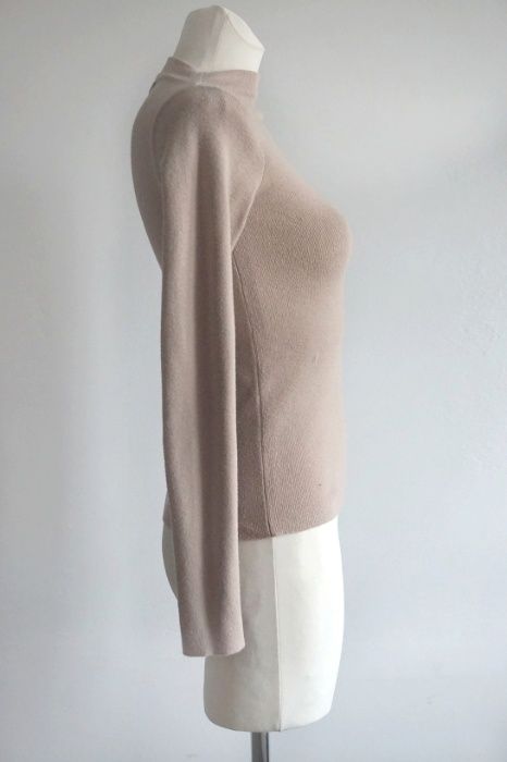Beżowy cielisty top półgolf basic nude Mohito XS XXS