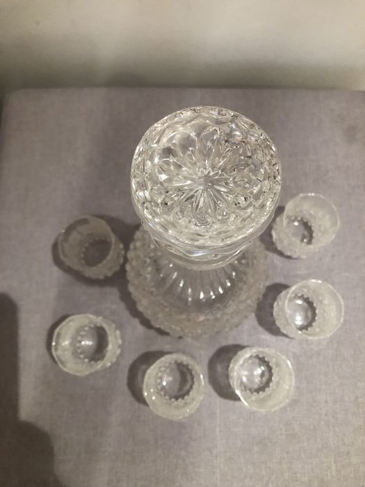 Garrafa e 6 copos cristal d arques