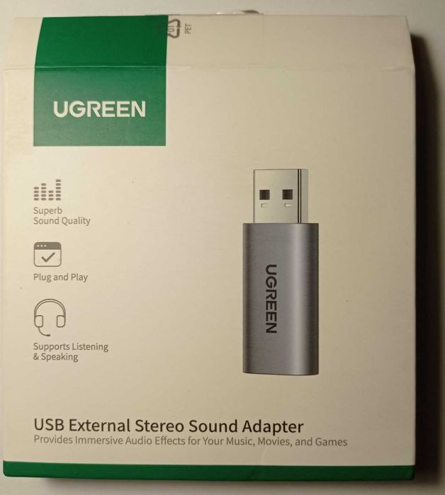 Зовнішня звукова карта Ugreen CM383 USB - 3.5 мм TRRS 24 біт 96 кГц