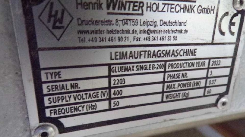 Nakładarka kleju WINTER GLUEMAX SINGLE B-200