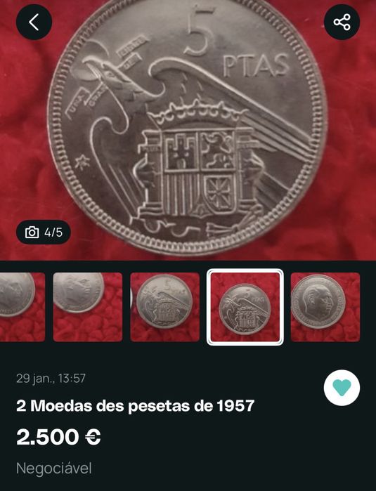 Moeda 50 PTS  1957 Franco