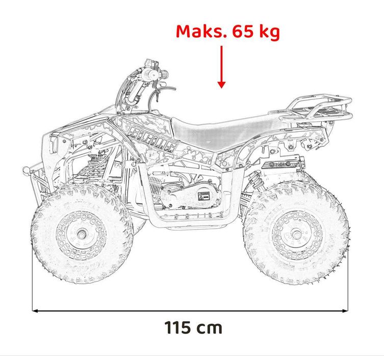 Quad Spalinowy dla dzieci 49CC SIRIUS Pompowane Koła