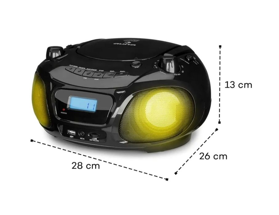 Boombox USB, radio FM, Bluetooth CD