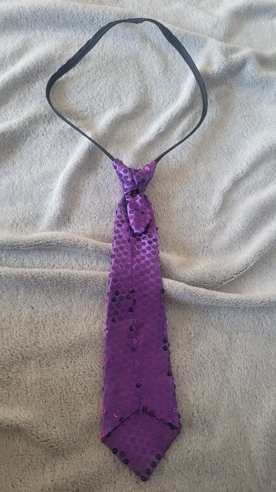 Krawat imprezowy fioletowy cekiny