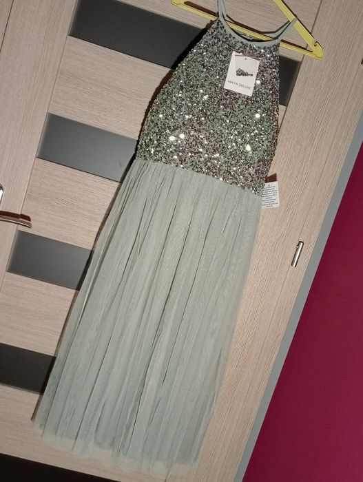 sukienka Andrzejki Sylwester cekiny tiul Maya de luxe