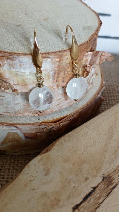 Kolczyki damskie z kryształu górskiego