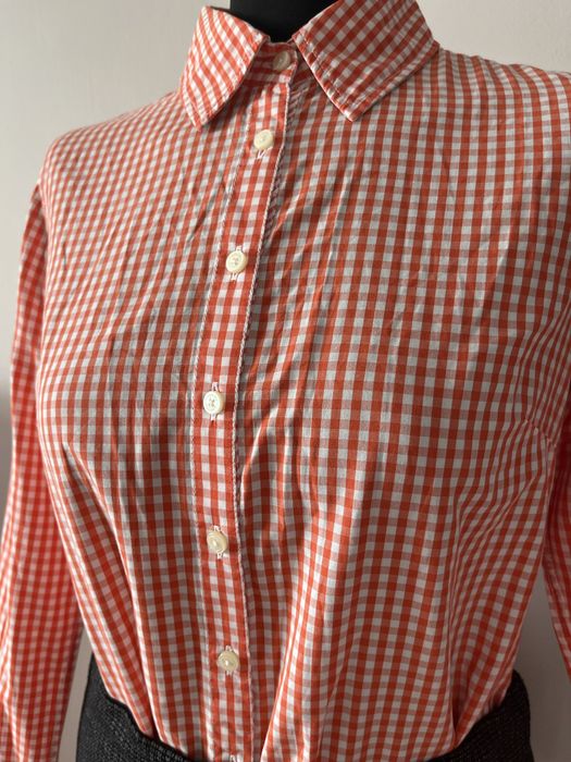 Tommy Hilfiger koszula S pomarańczowa kratka bawełna