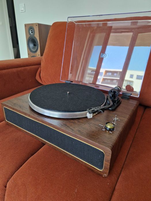 Gramofon HQ-KZ001 Vintage – drewno, Audio-Technica, Bluetooth, RCA