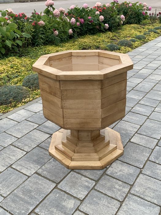 Doniczka donica drewniana kielich do ogrodu na kwiaty