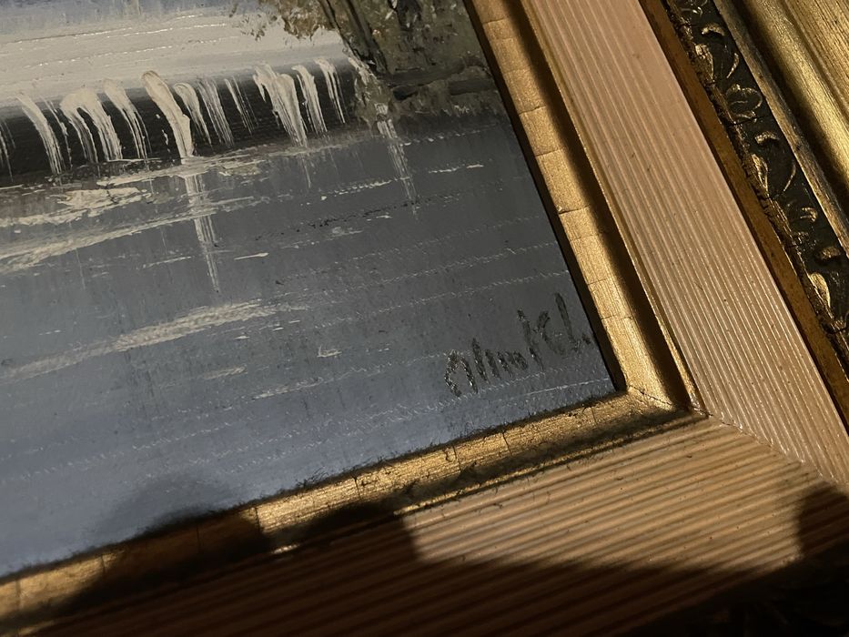Pintura a óleo de motivo paisagistico