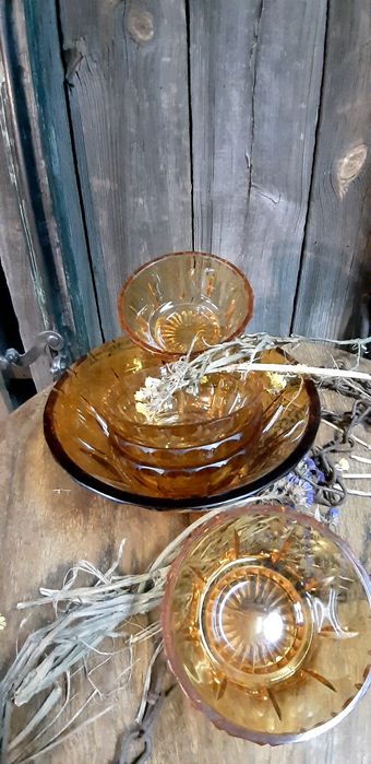 Kolorowy zestaw szkla prl.