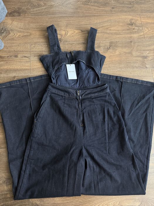 Жіночий джинсовий комбінезон Reiss Dionna Wide-Leg Cut-Out