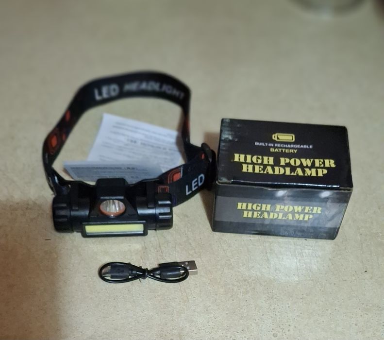 Налобний ліхтар ХРЕ+СОВ USB.