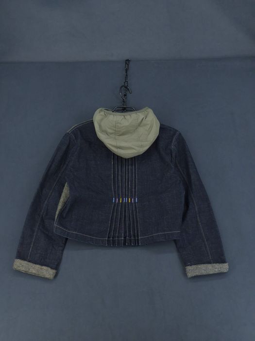 y2k Marithe Francois Girbaud kurtka wełna jeans archive kapiszon S/M