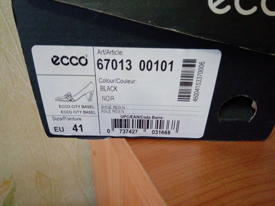 Кожаные женские туфли ECCO 41 размера