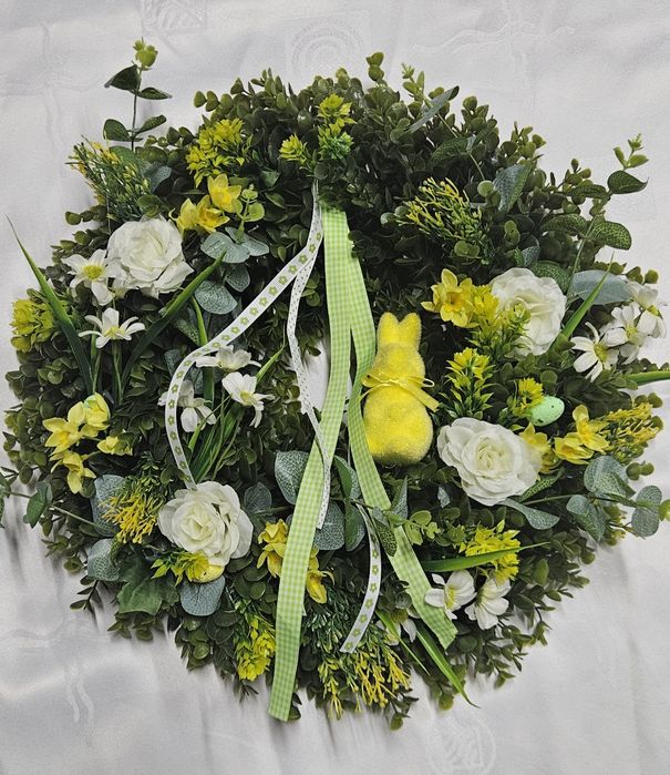 Stroik, wianek Wielkanoc, wieniec, wiosenny, duży i gęsty 45cm !