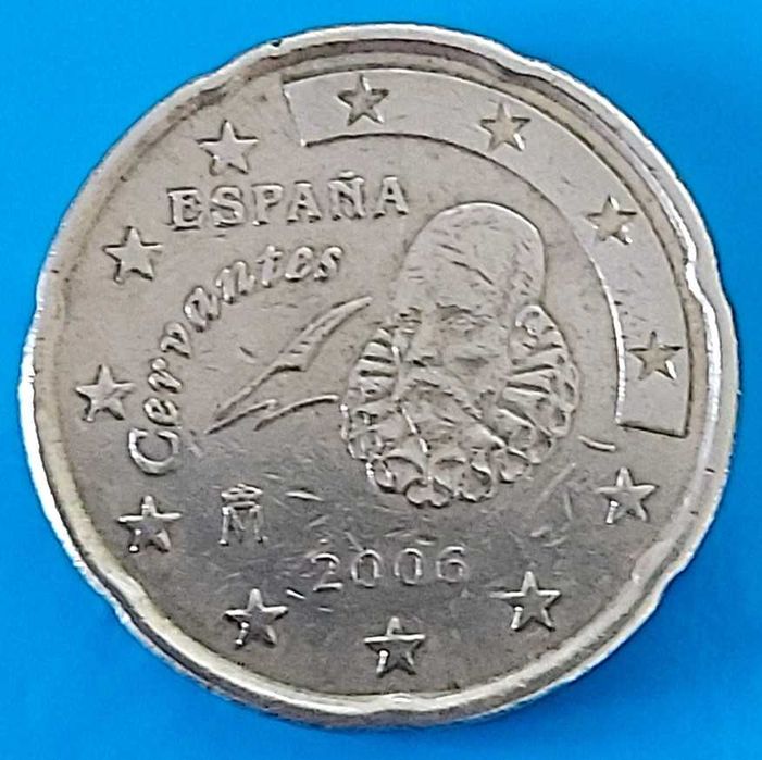 20-Cent Coin from Spain, 2006, Miguel Cervantes
