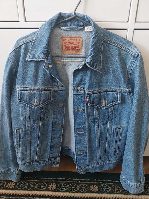Levi's EX-BOYFRIEND TRUCKER - Kurtka jeansowa - "concrete indigo" r.S