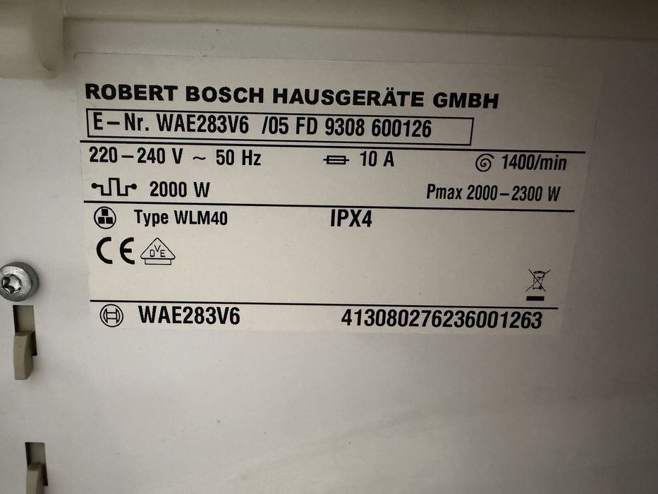 Пральна машина Bosch WAE283V6 з Німеччини