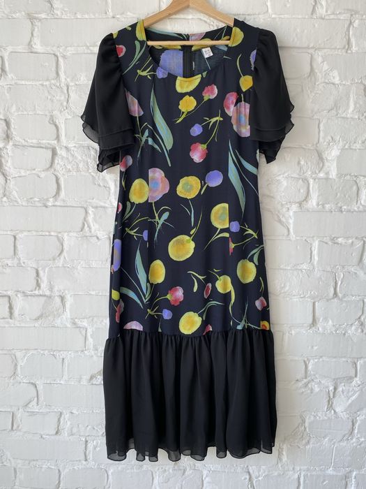 Cudna sukienka vintage lata 80. 90. retro prl 100% wiskoza