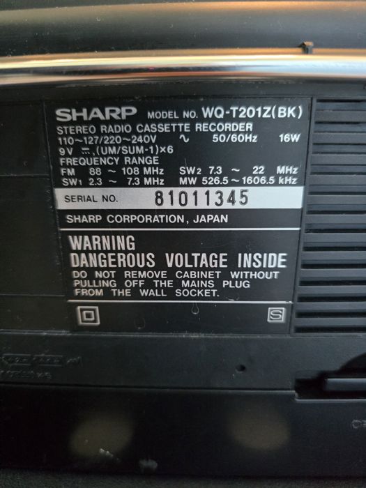 Sharp WQ-T201Z(BK)japan
