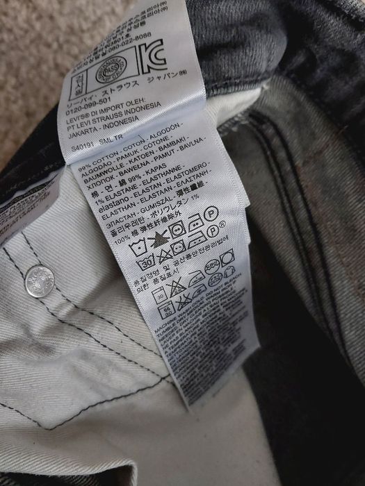 Jeansy Levi's 511 W32 L34 Grey Szare Elastyczne jeansy Basic