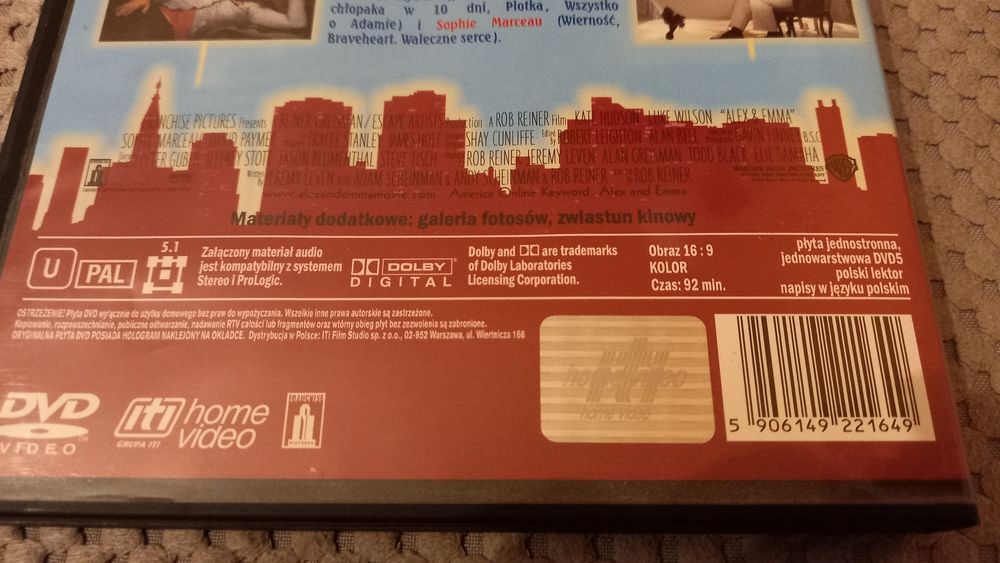 Alex i Emma  dvd