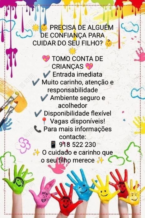 Tomo conta de crianças