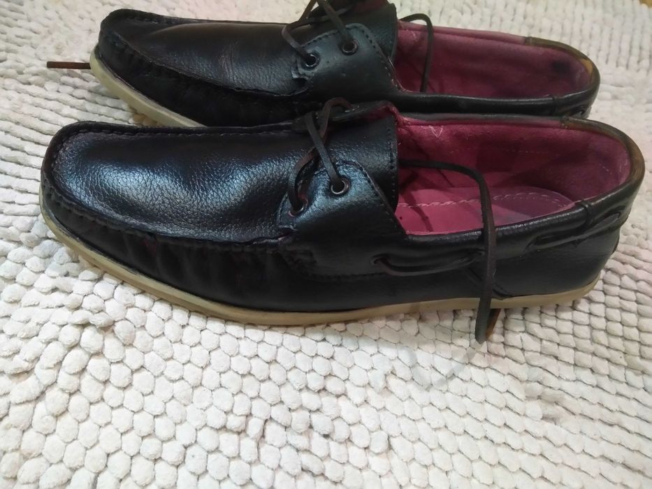 Мужские,кожаные мокасины-топсайдеры,Португалия.недорого