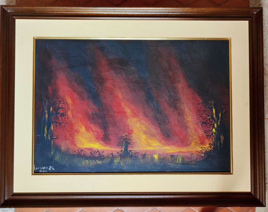 Quadro angolano 1986 – “Luciano 86 RPA” – ARTLANG (Arte de Angola)