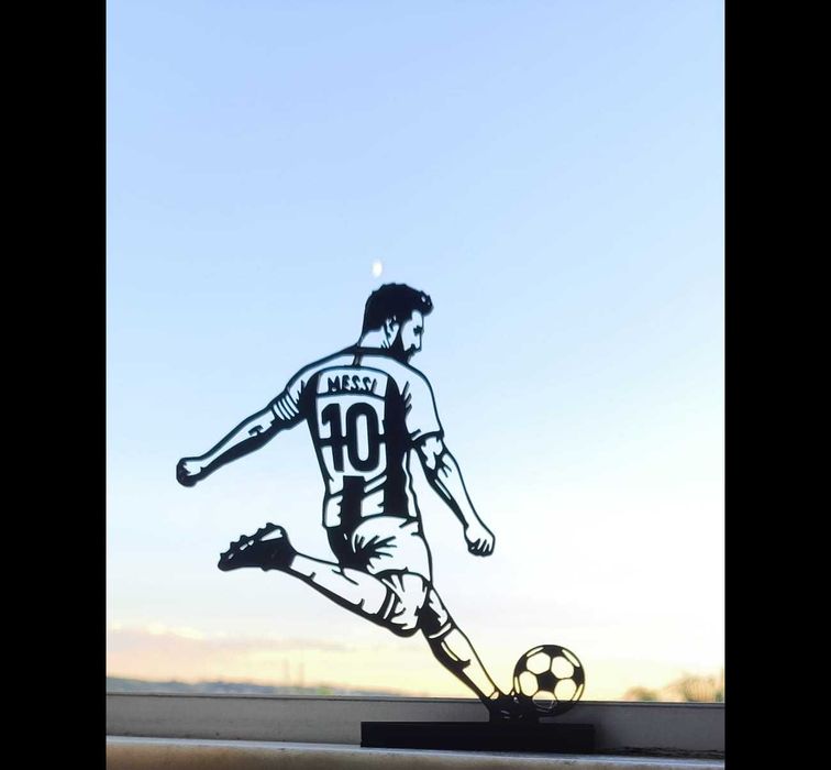 pack trio silhuetas 3d cristiano ronaldo messi mbappé
