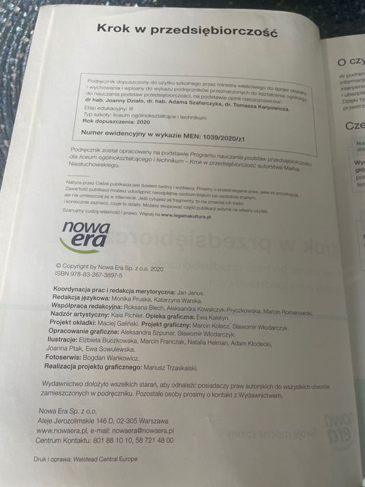 Podręcznik Podstawy przedsiębiorczość