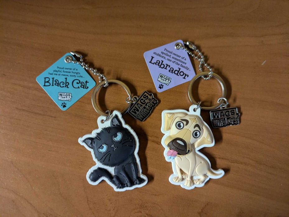 Uroczy brelok z pieskiem i kotkiem / Cute Dog & Cat Keychain