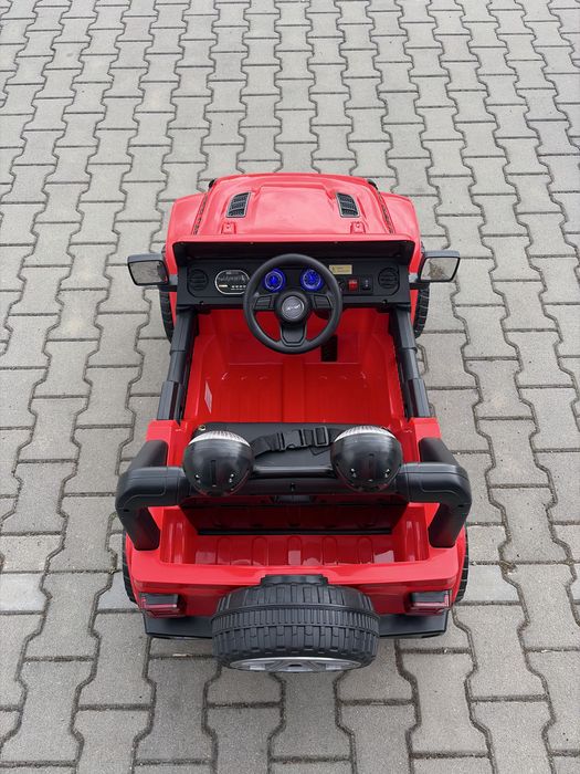 Autko na akumulator JEEP SPEED 4x4 180W EVA LED 2,4Ghz EKOSKÓRA 12V 10Ah Czerwony