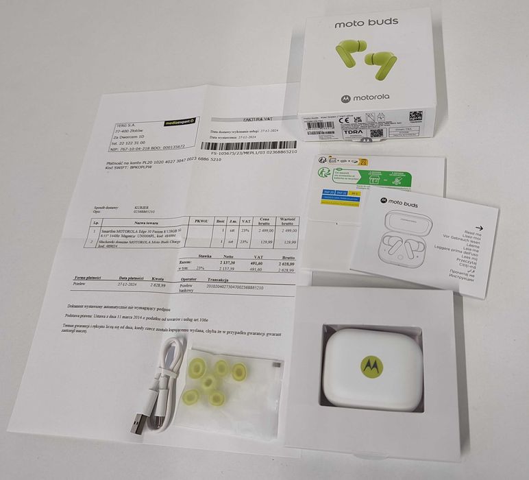 Słuchawki Motorola Moto Buds | Kiwi Green | Gwarancja | Komplet