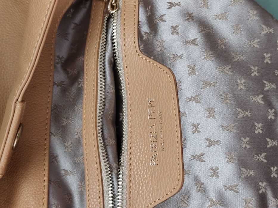 Patrizia Pepe torebka skórzana nowa kolor camel