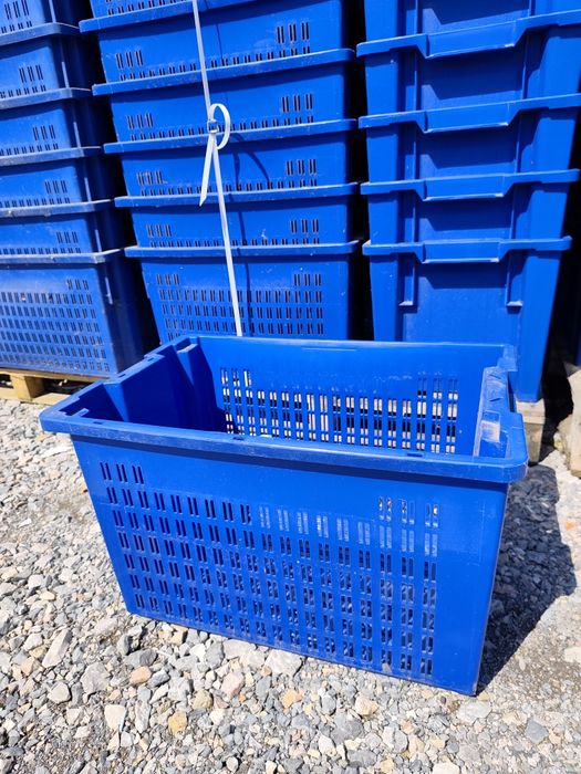 60x40x35 pojemniki magazynowe skrzynki plastikowe obrotowe transportowe mocne