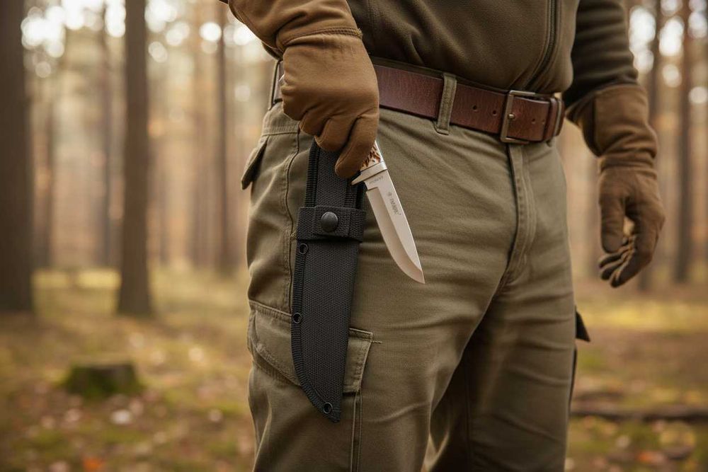 Nóż taktyczno myśliwski KANDAR Polska RÓG JELENIA Hunter poroże ND17